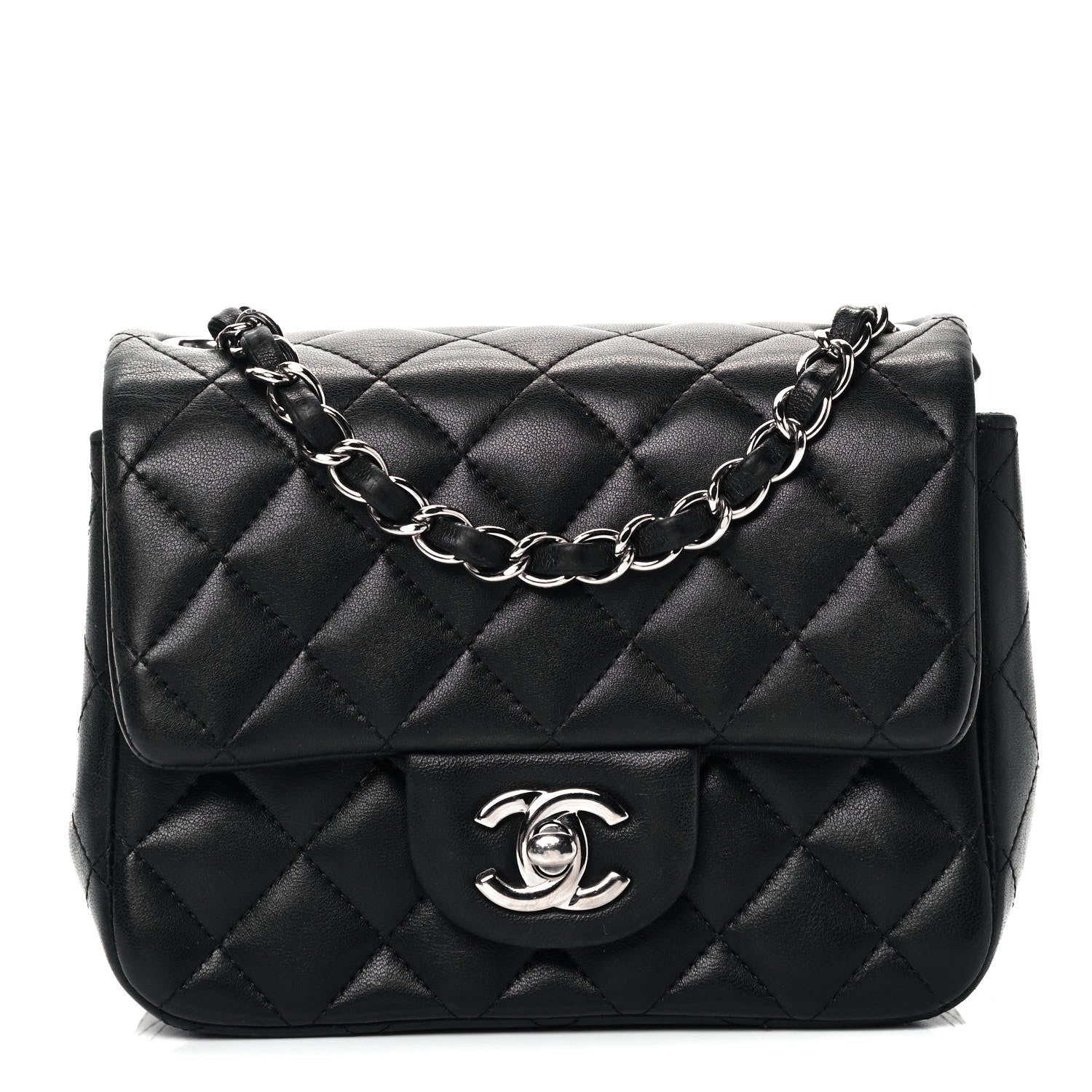 Chanel Lambskin Quilted Mini Square Flap Black 1 of 9