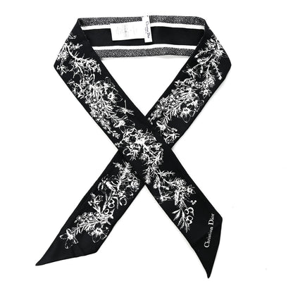 Christian Dior Silk Toile De Jouy Flowers Mitzah Scarf Blue Ivory 1 of 4