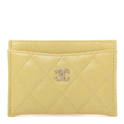 Chanel Iridescent Caviar Quilted Card Holder Yellow 1 of 9