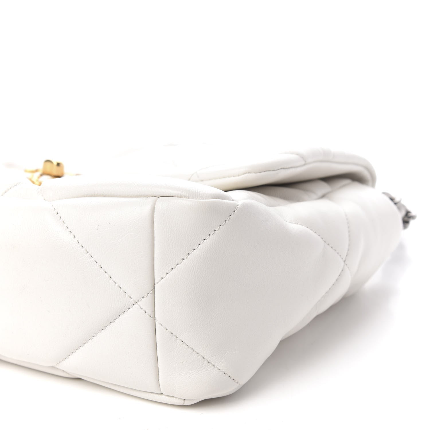 Chanel Goatskin Quilted Large 19 Flap White 7 of 11