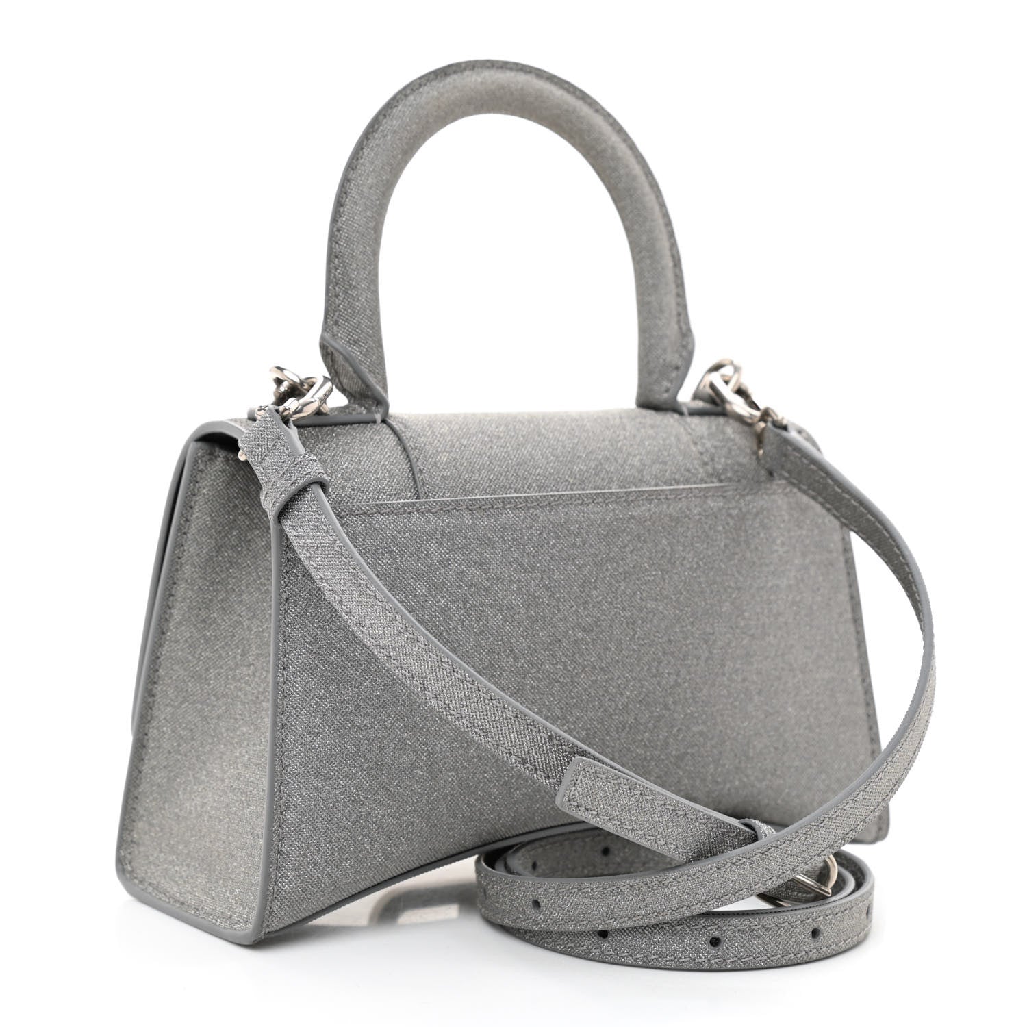 Balenciaga Glitter Fabric Hourglass Top Handle Bag XS Grey 3 of 10