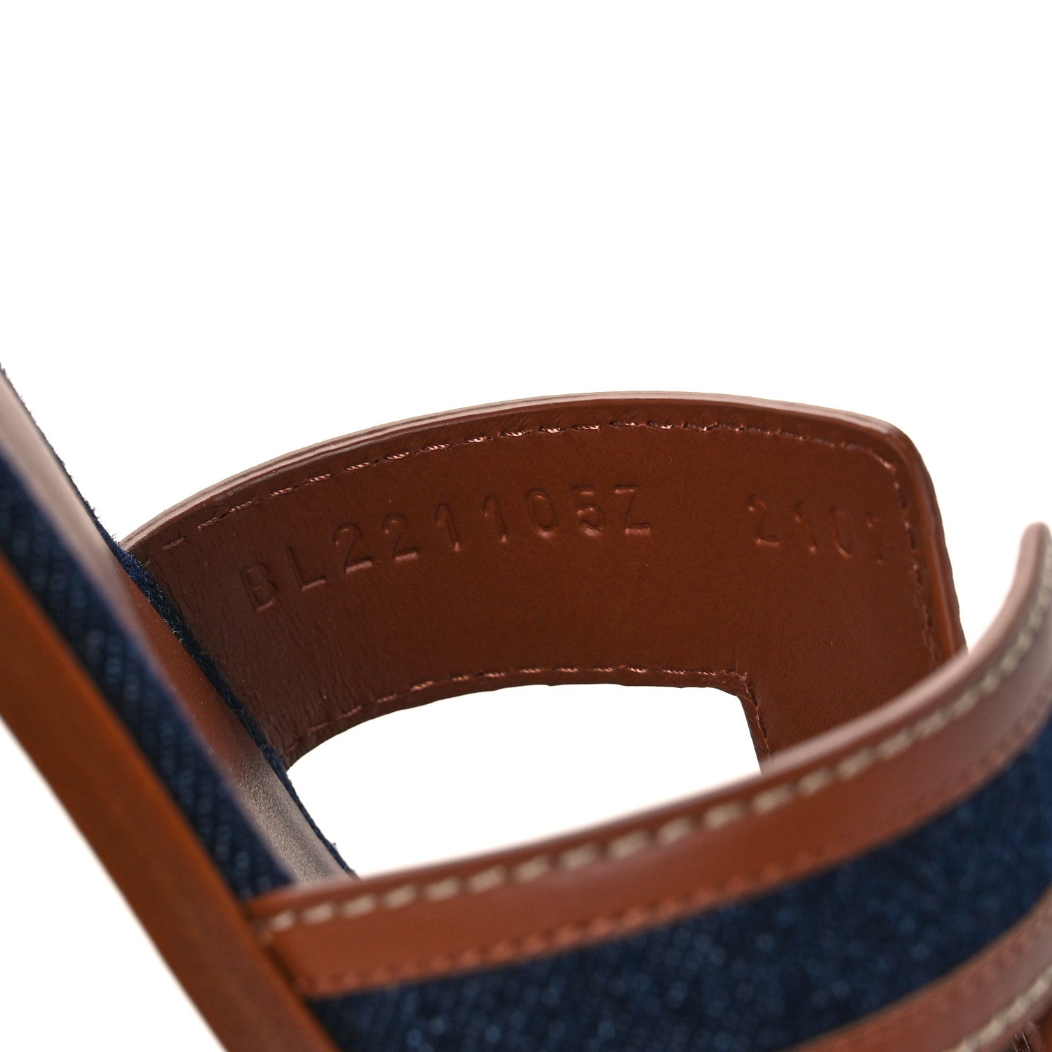 Hermes Calfskin Denim Oran Sandals 40 Bleu Brut Gold 8 of 8