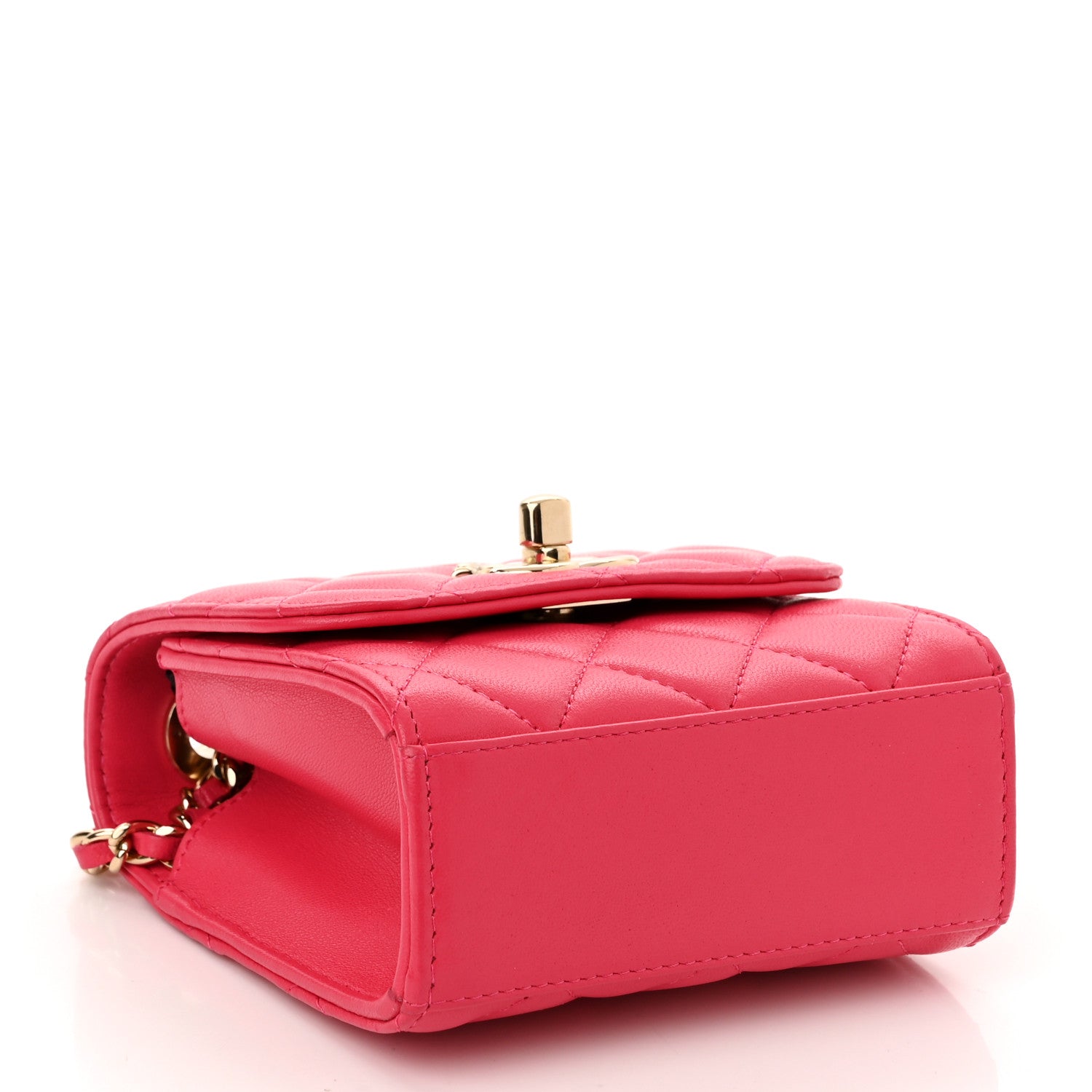 Chanel Lambskin Quilted Mini Trendy CC Clutch With Chain Dark Pink 4 of 10