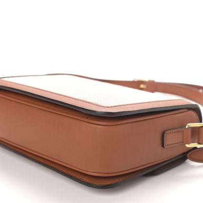 Celine Textile Natural Calfskin Teen Triomphe White Tan 9 of 10