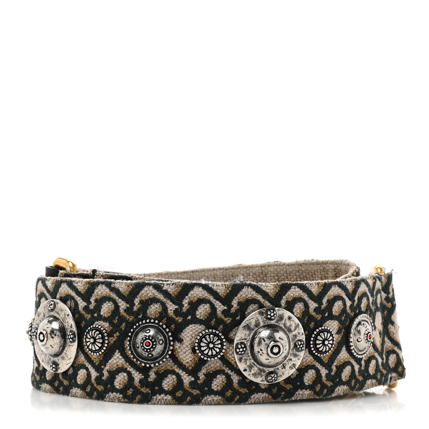 Oblique Studded Shoulder Strap Green Multicolor