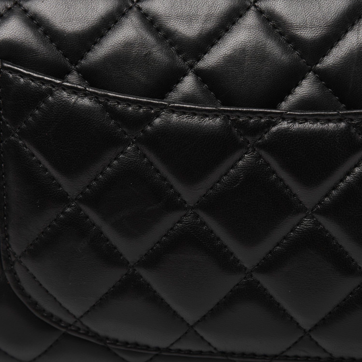 Chanel Lambskin Quilted Jumbo Grocery By Chanel Drawstring Shopping Bag Black 24 of 25