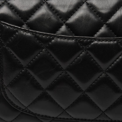 Chanel Lambskin Quilted Jumbo Grocery By Chanel Drawstring Shopping Bag Black 24 of 25