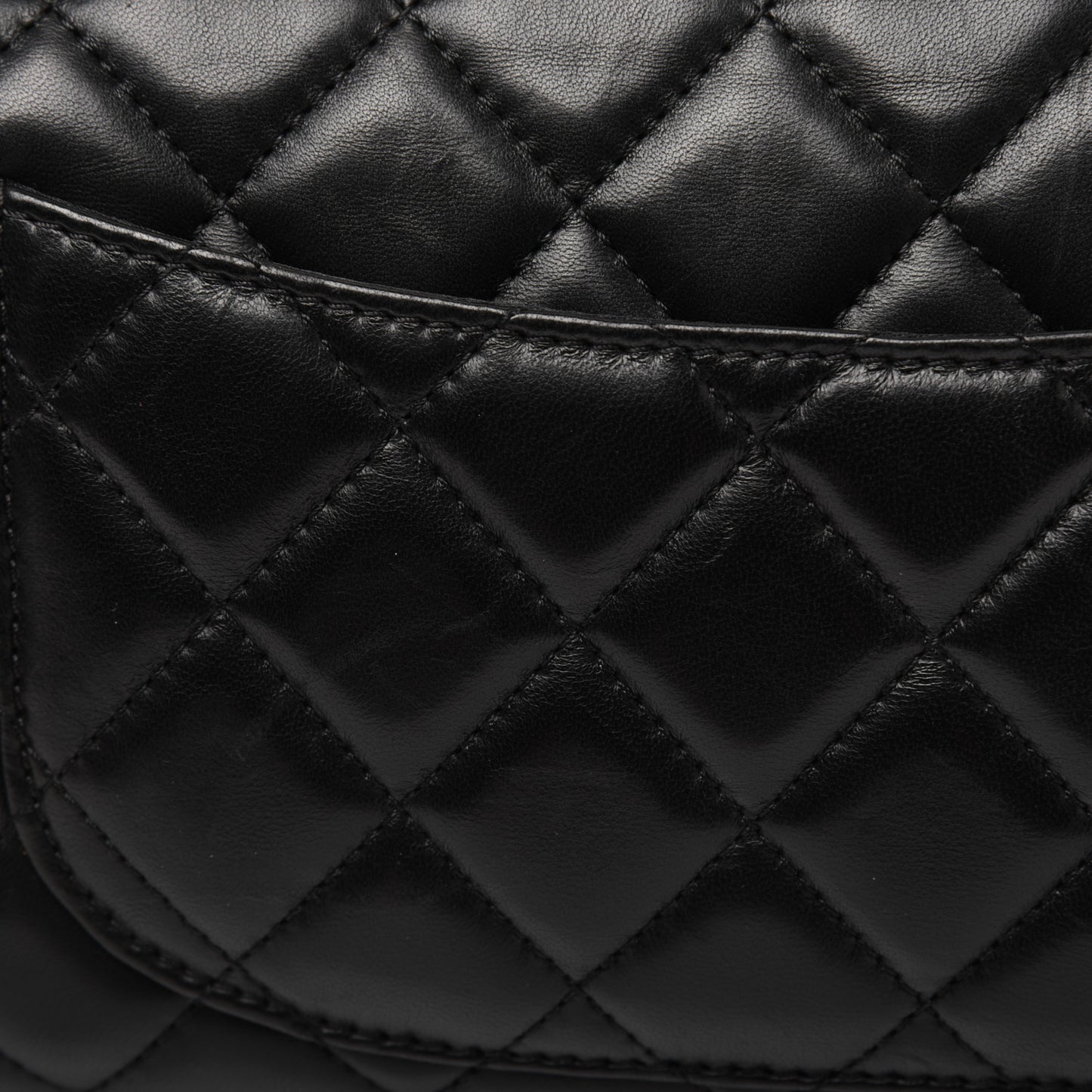 Lambskin Quilted Jumbo Grocery By Chanel Drawstring Shopping Bag Black