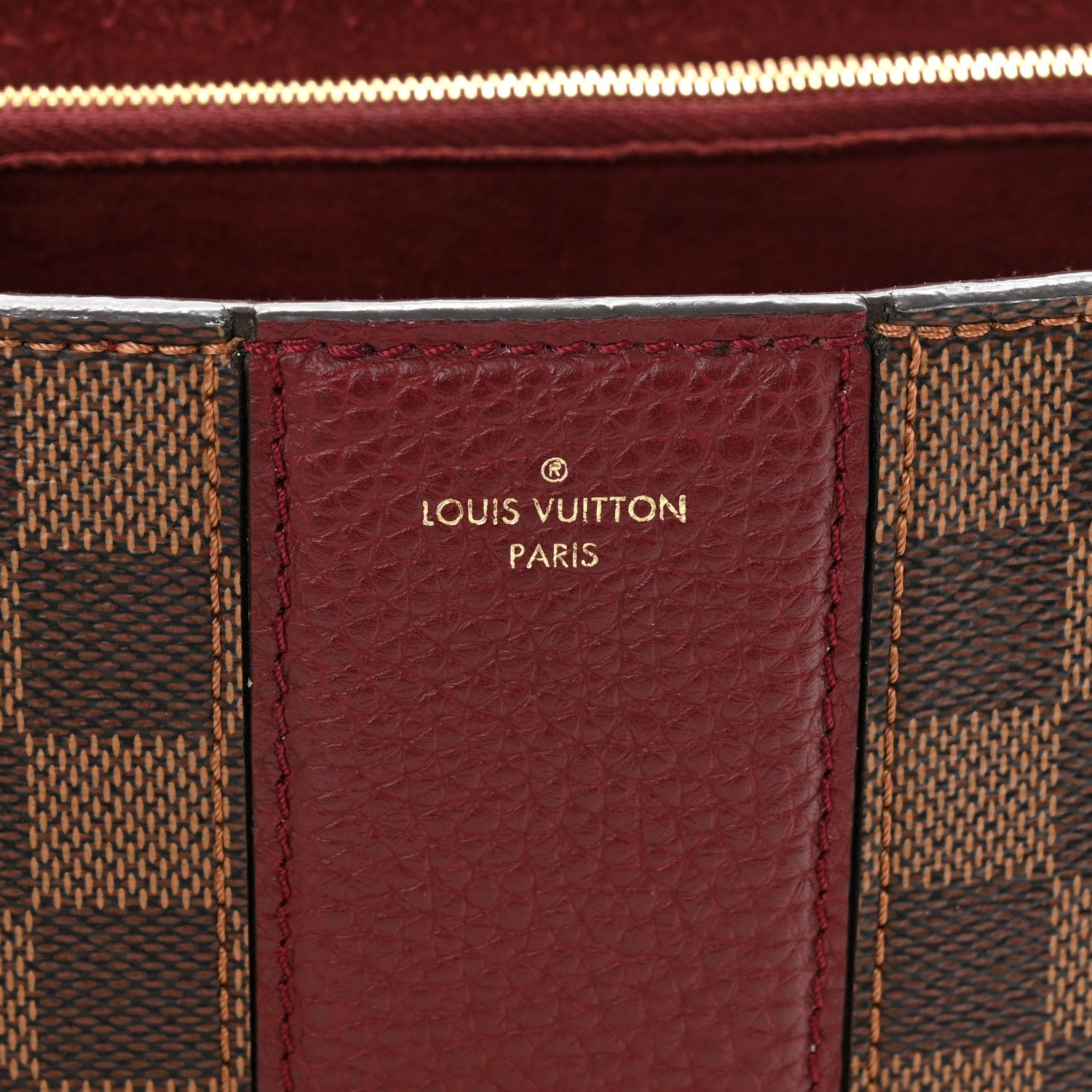 Louis Vuitton Damier Ebene Cuir Taurillon Wight Bordeaux 6 of 12