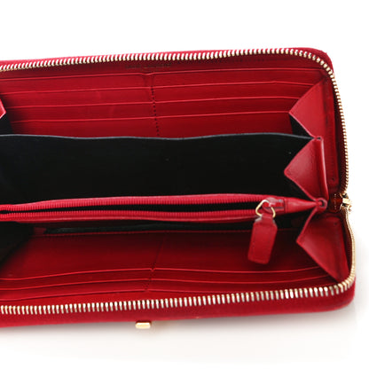 Saint Laurent Calfskin Classic Y Ligne Zip Around Wallet Red 5 of 21