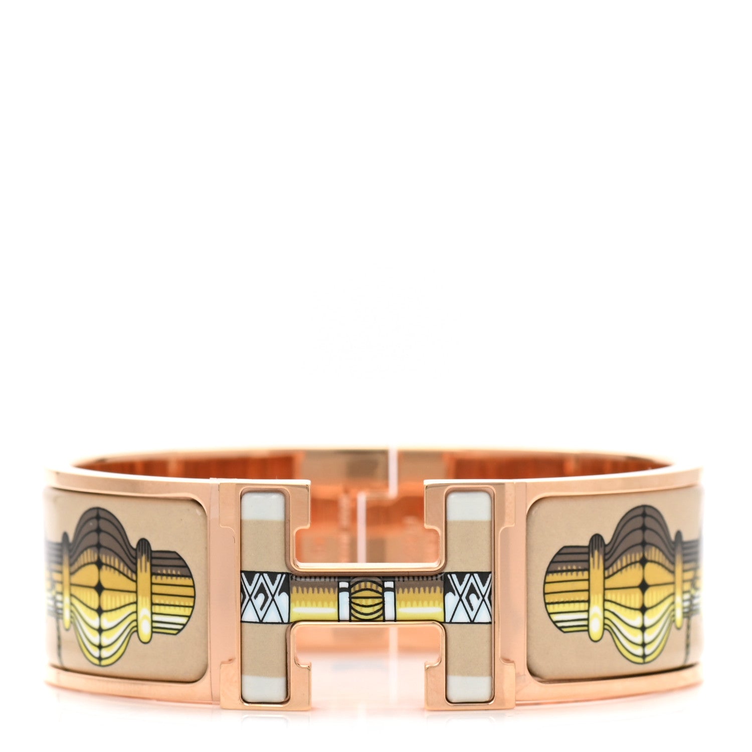 Hermes Enamel Wide Print Cliquetis Clic Clac H Bracelet Songe Nuit 1 of 4
