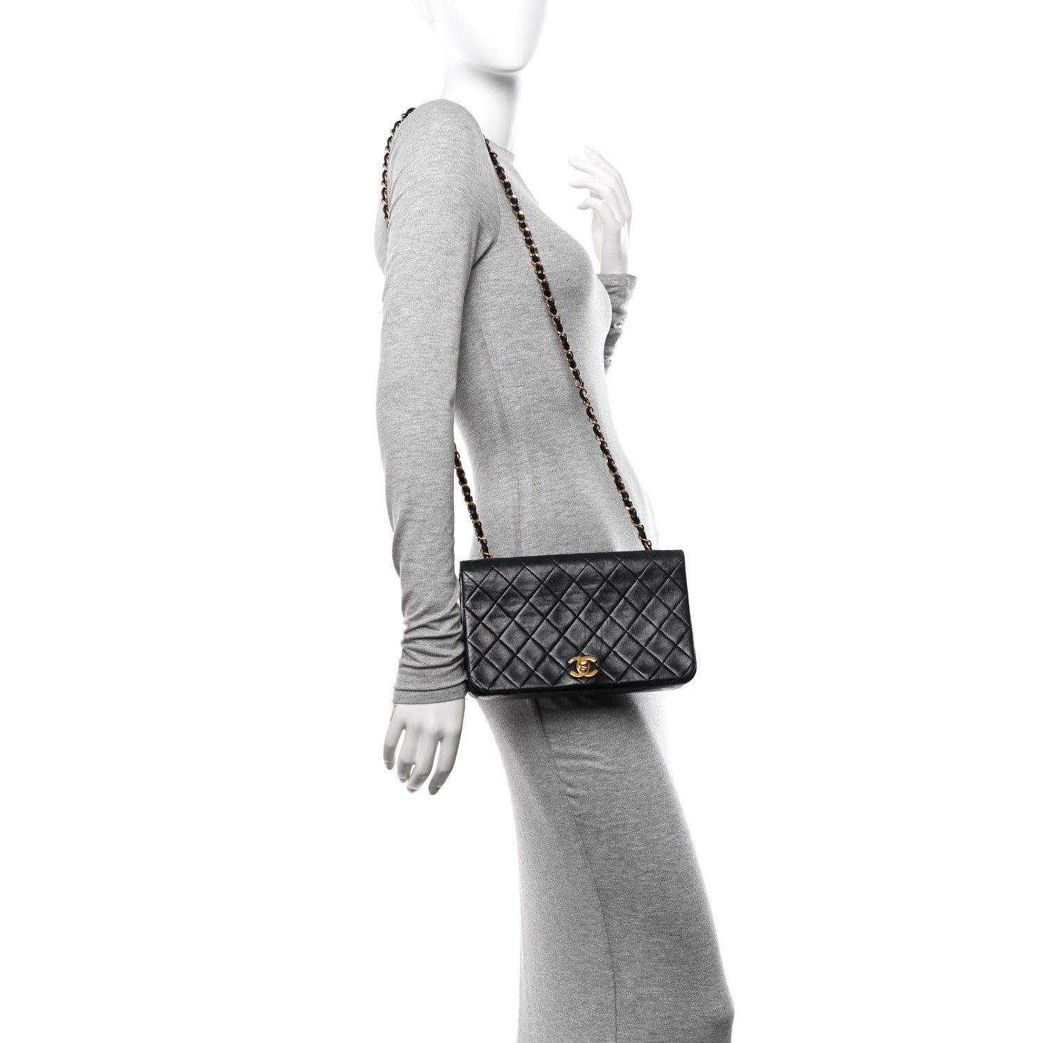 Chanel Lambskin Quilted Small Single Flap Black 2 of 15