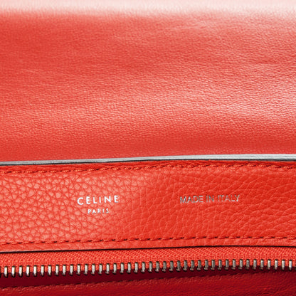 Celine Drummed Calfskin Suede Medium Trapeze Vermillion 7 of 8