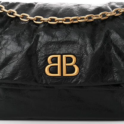 Balenciaga Arena Calfskin Medium Monaco Chain Shoulder Bag Black 8 of 10