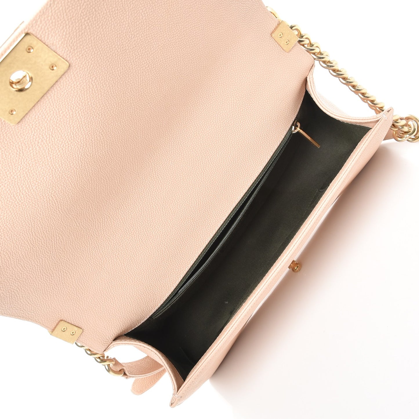 Caviar Quilted New Medium Boy Flap Light Beige