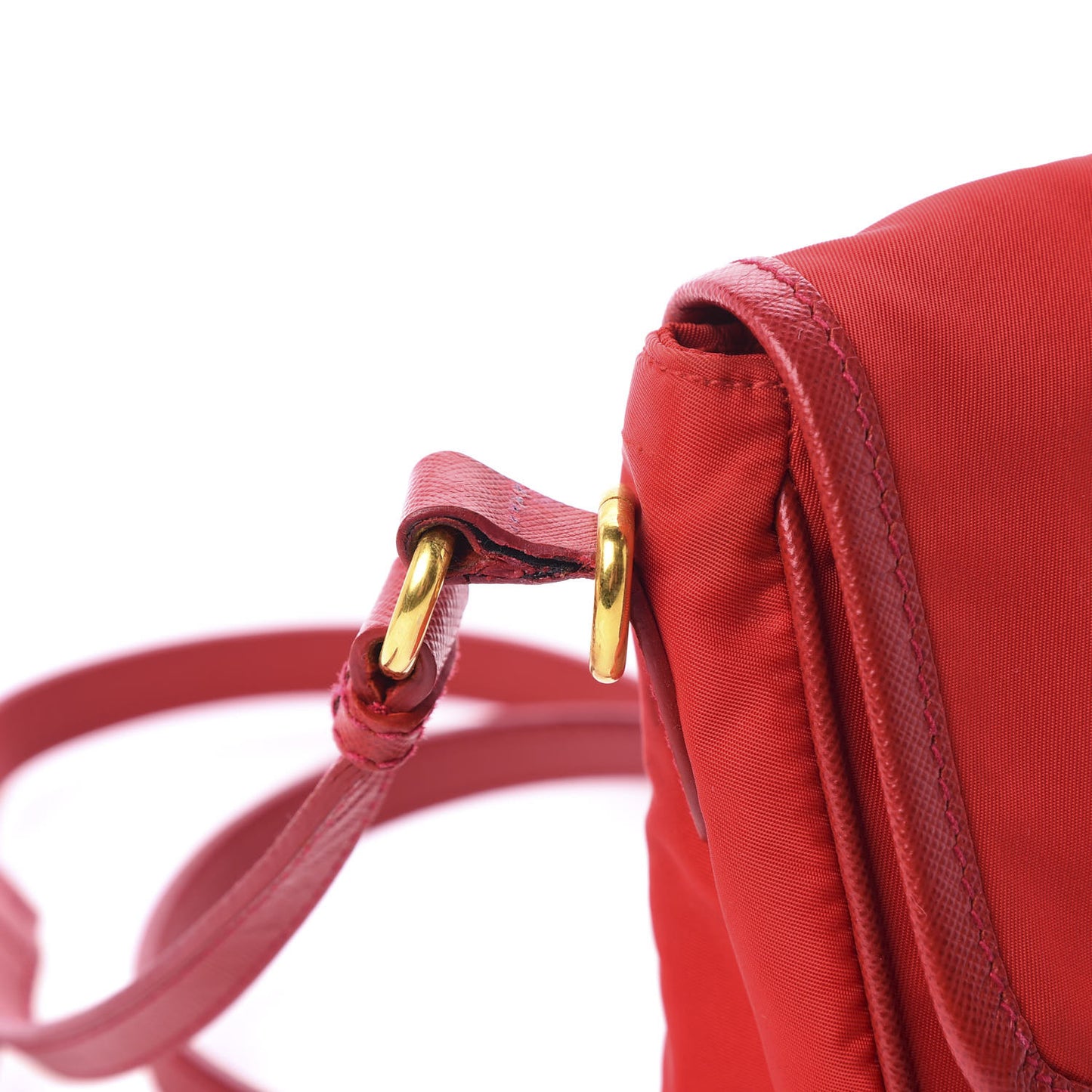 Tessuto Nylon Saffiano Small Messenger Bag Red