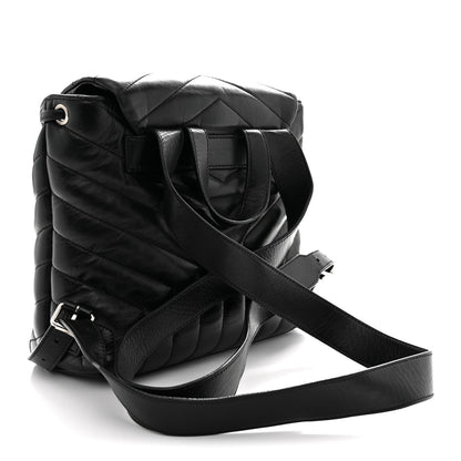 Saint Laurent Calfskin Y Quilted Monogram Small Loulou Backpack Black 3 of 12