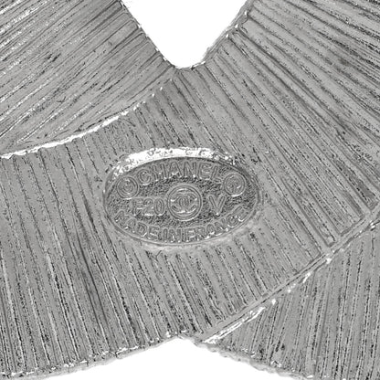 Chanel Baguette Crystal CC Brooch Silver 3 of 4