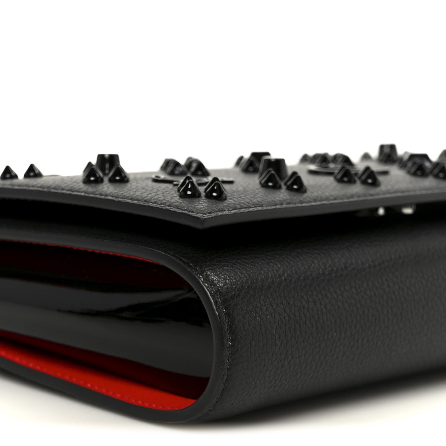 Christian Louboutin Calfskin Spikes Loubinthesky Paloma Clutch Black 10 of 11