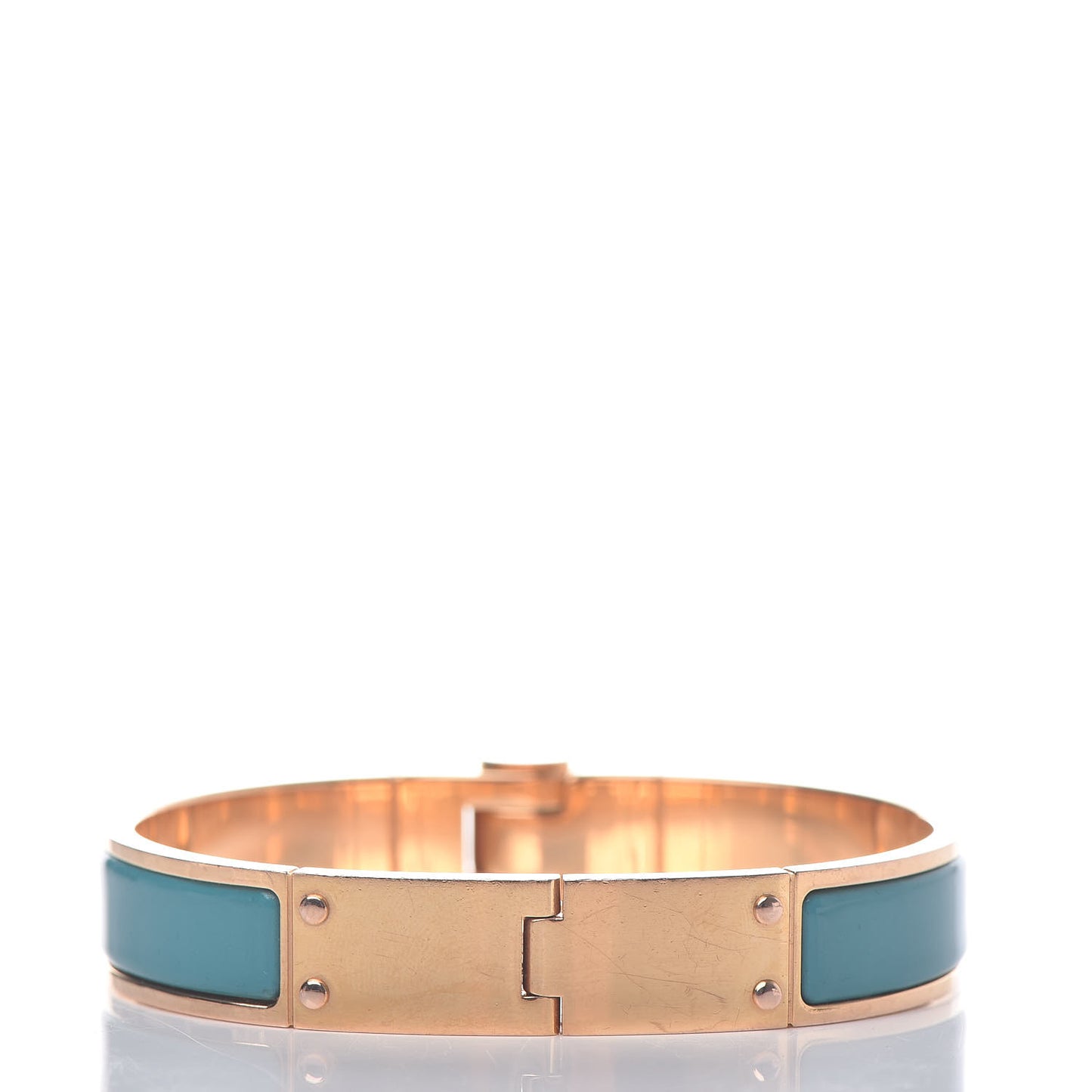 Enamel Charniere Uni Narrow Hinged Bracelet M Vert Bleuette