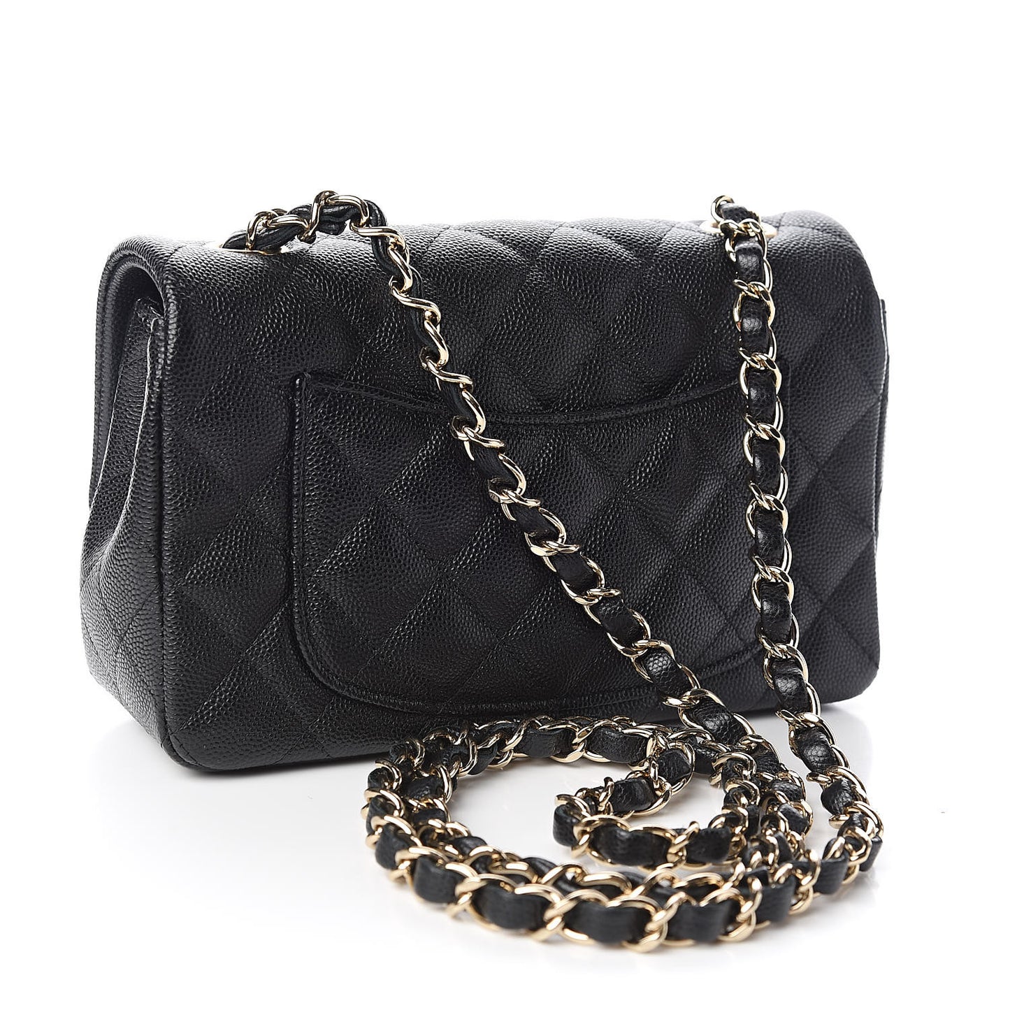 Caviar Quilted Mini Rectangular Flap Black