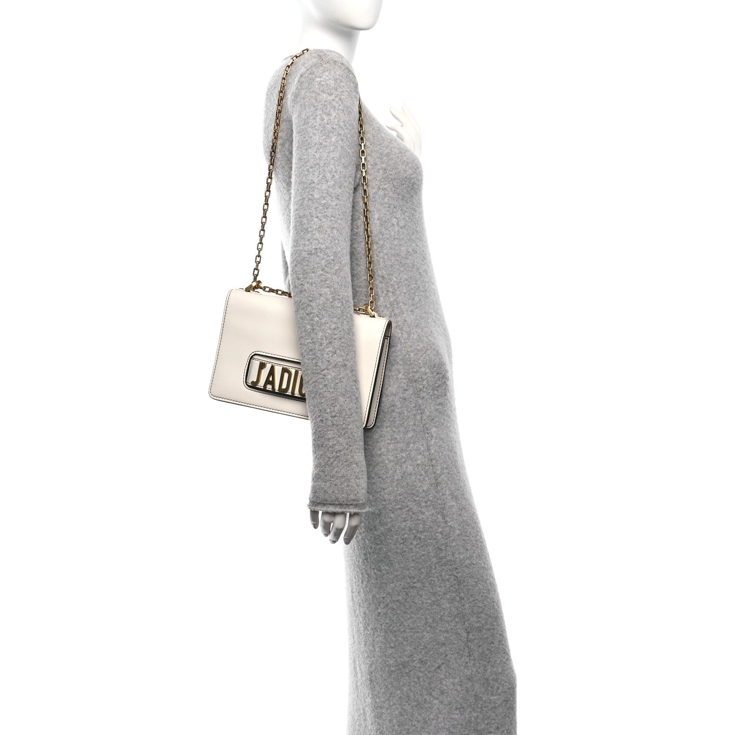 Christian Dior Calfskin J'Adior Chain Flap Bag Off White 2 of 12