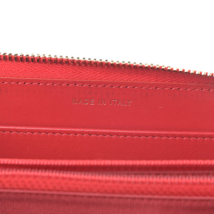 Chanel Caviar Quilted Filigree Zip Around Wallet Red 7 of 9