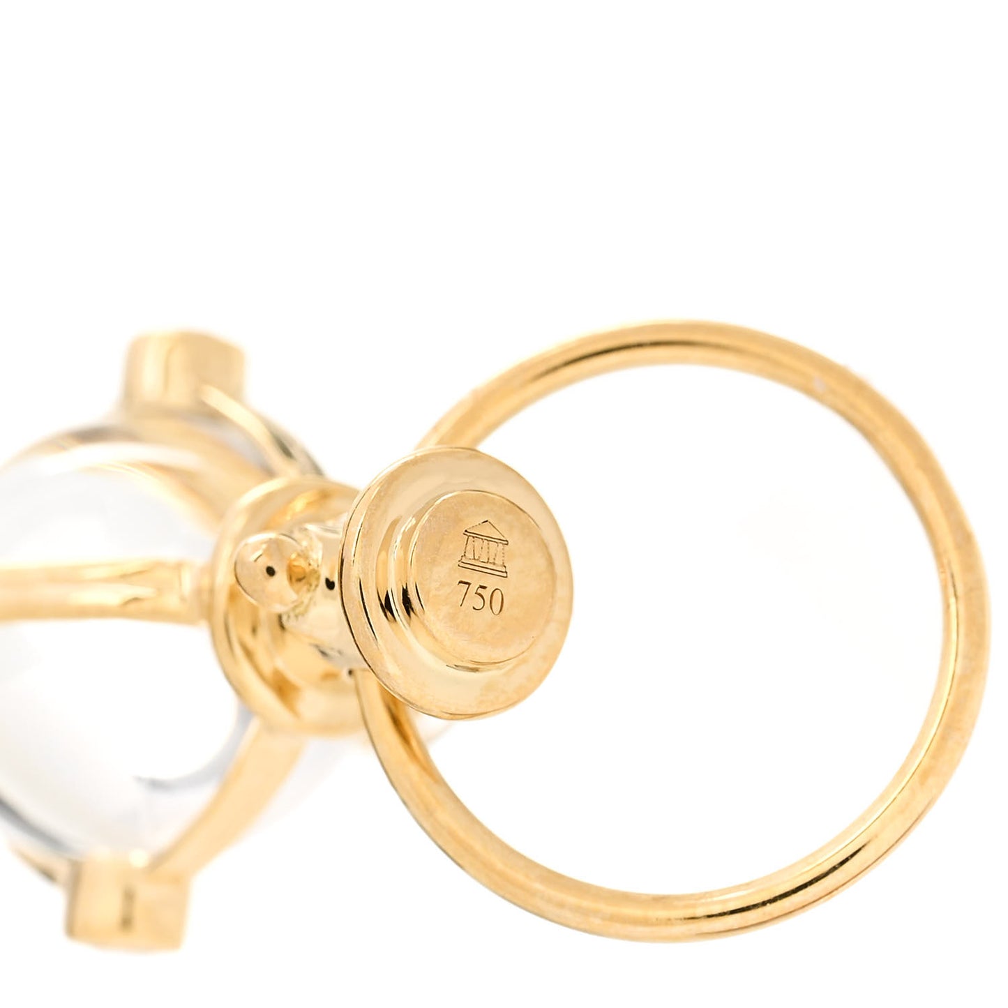 18K Yellow Gold Diamond Rock Crystal XS Classic Amulet Pendant