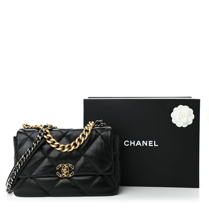 Chanel Lambskin Quilted Large Chanel 19 Flap Black 11 of 11