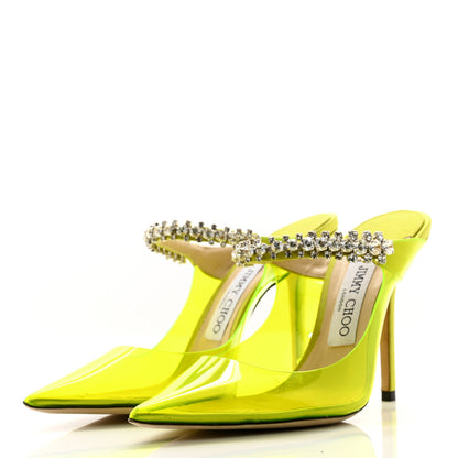 Jimmy Choo Plexi Crystal Bing 100 Pumps 37 Neon Yellow 3 of 10
