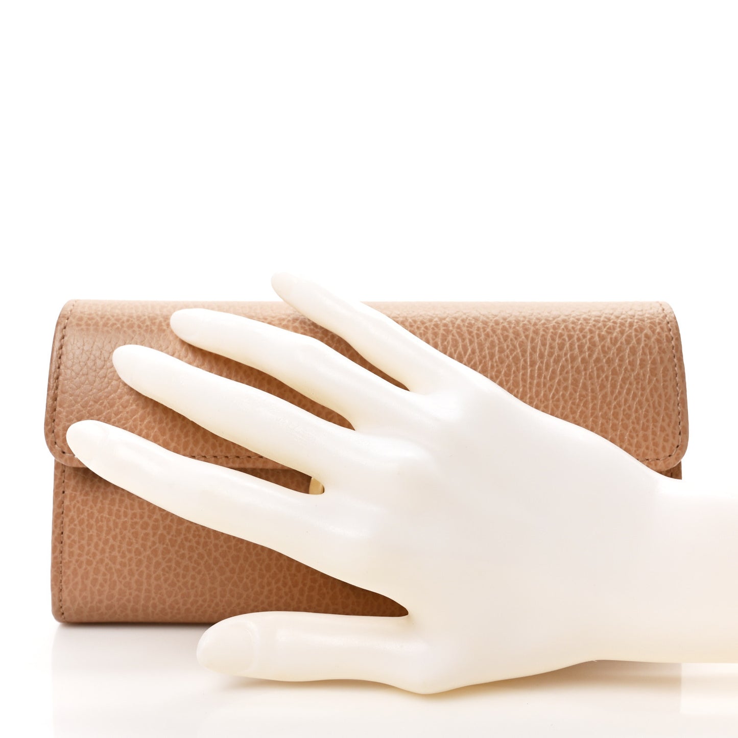Dollar Calfskin Interlocking G Continental Wallet Camelia