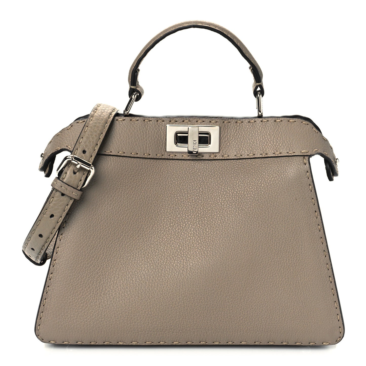 Cuoio Romano Selleria Chamois Small Peekaboo I SEE U Satchel Corda Camelia Cipria