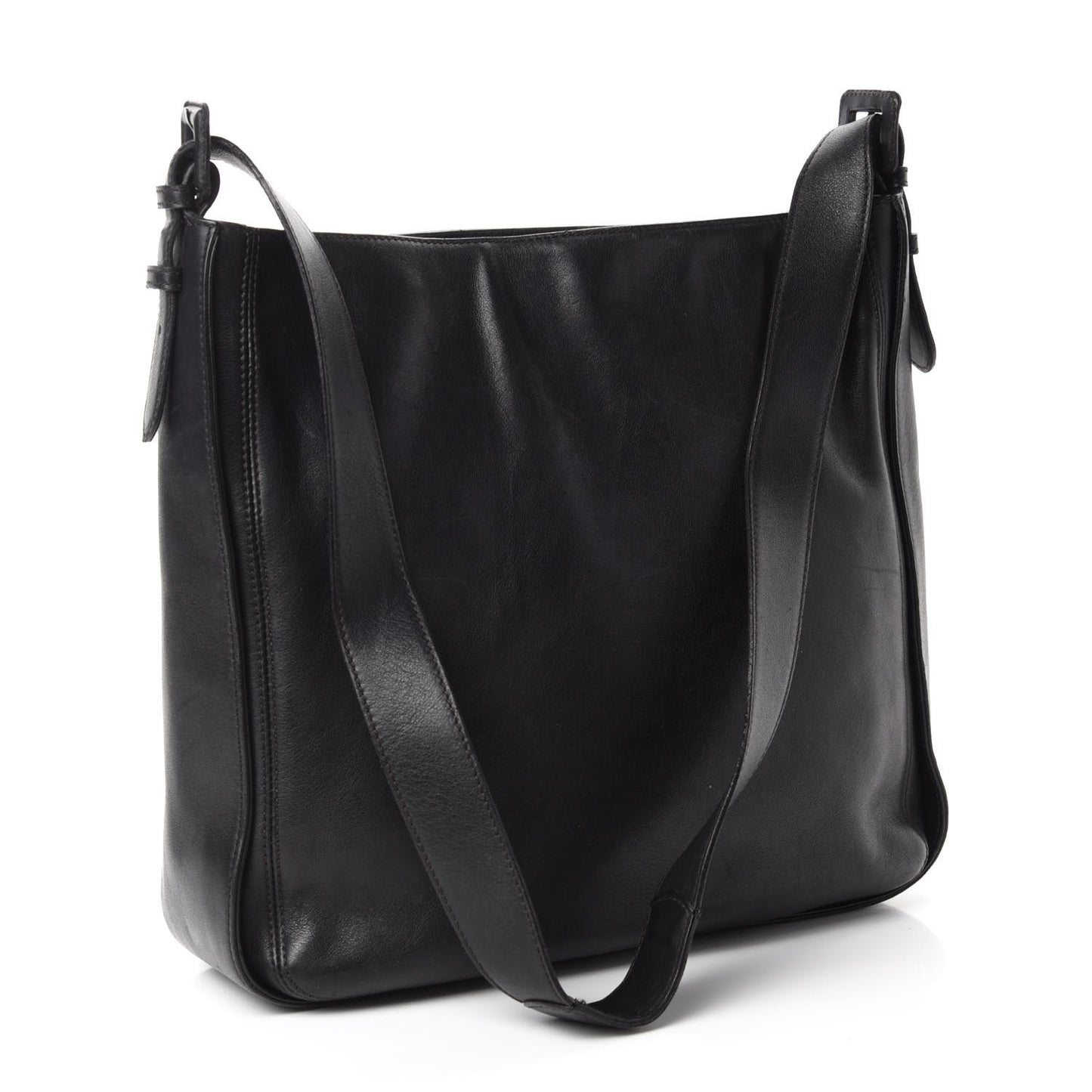 Calfskin CC Shoulder Bag Black