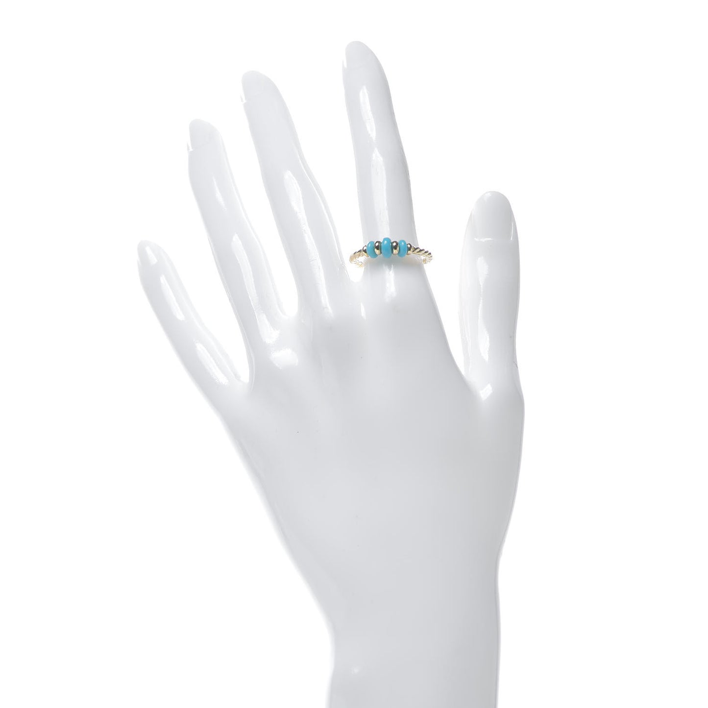 18K Yellow Gold Turquoise Rio Rondelle Ring 54 7