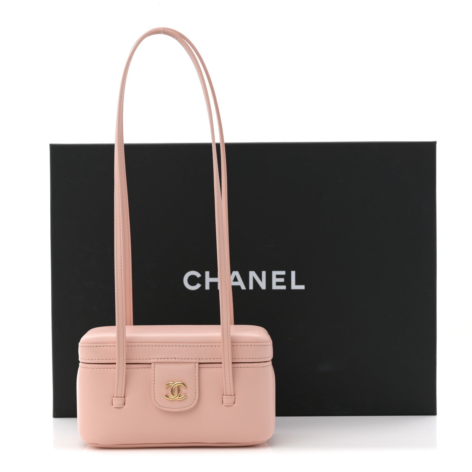 Chanel Shiny Caviar Preppy Coco Long Vanity With Strap Light Pink 11 of 11