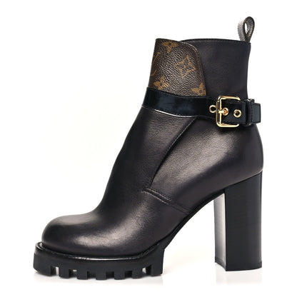 Louis Vuitton Calfskin Monogram Star Trail Ankle Boots 37 Black 1 of 9