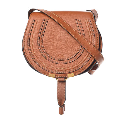 Chloe Calfskin Mini Marcie Round Crossbody Bag Tan 1 of 11
