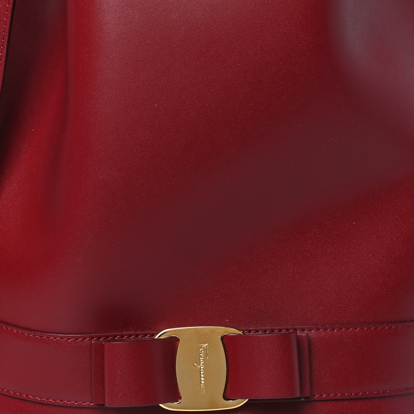 Calfskin Bow Bucket Bag Red