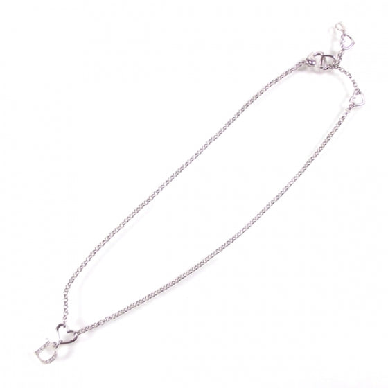 Christian Dior Crystal D Charm Heart Necklace 1 of 4