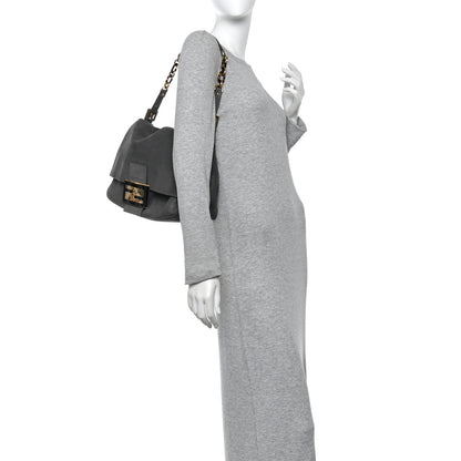 Fendi Vitello Savana Big Mama Baguette Grigio Tartaruga Natural 2 of 13
