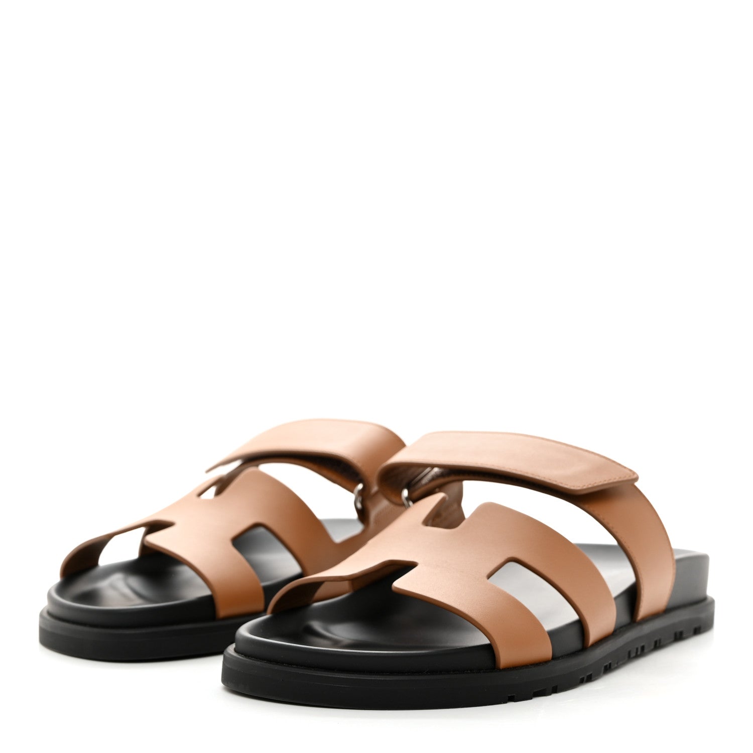 Hermes Calfskin Womens Chypre Sandals 37.5 Naturel 3 of 9