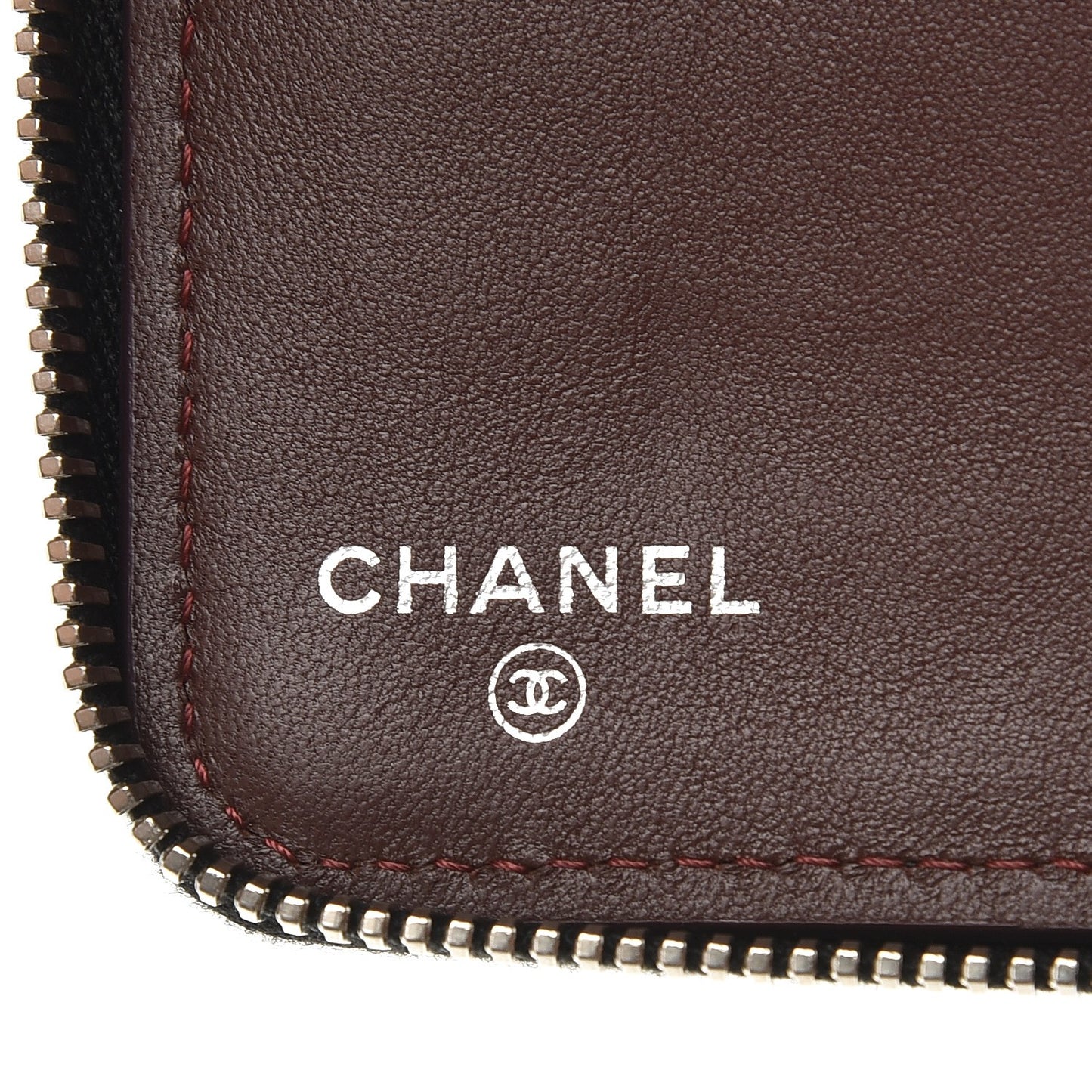 Lambskin Quilted Large Zip Around Organizer Wallet Black