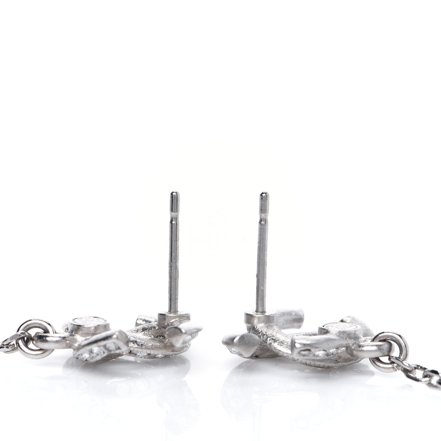 Crystal Resin CC Drop Earrings Silver
