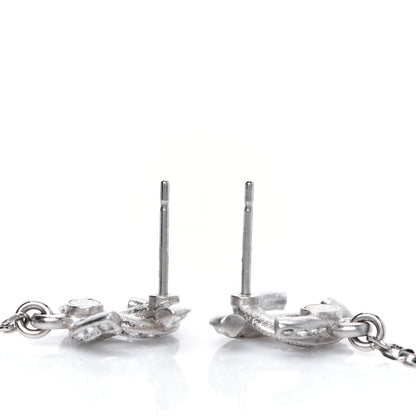 Chanel Crystal Resin CC Drop Earrings Silver 5 of 7