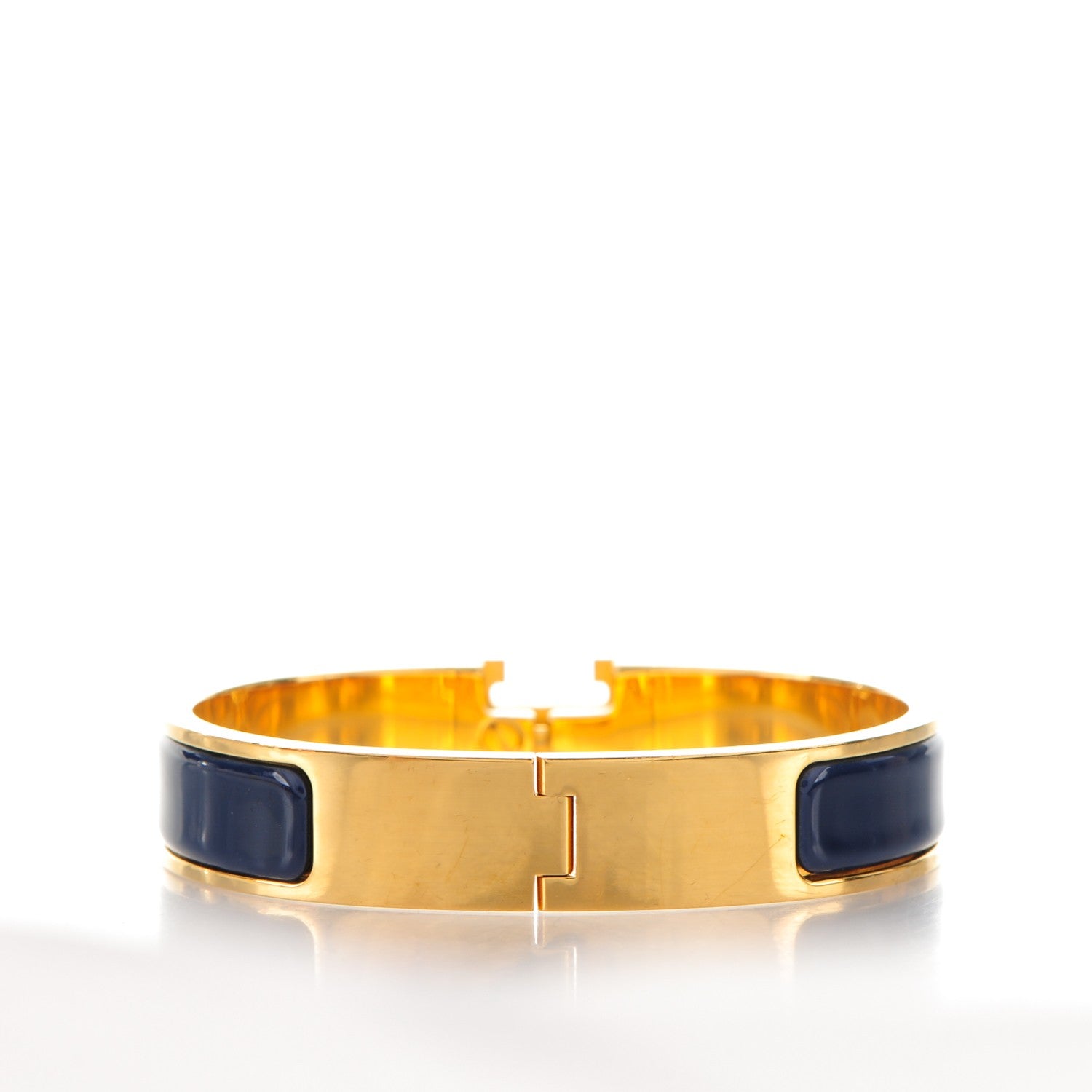 Hermes Narrow Enamel Clic Clac H Bracelet PM Bleu Biarritz 3 of 5