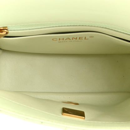 Chanel Lambskin Quilted Mini Pearl Crush Flap Light Green 5 of 16