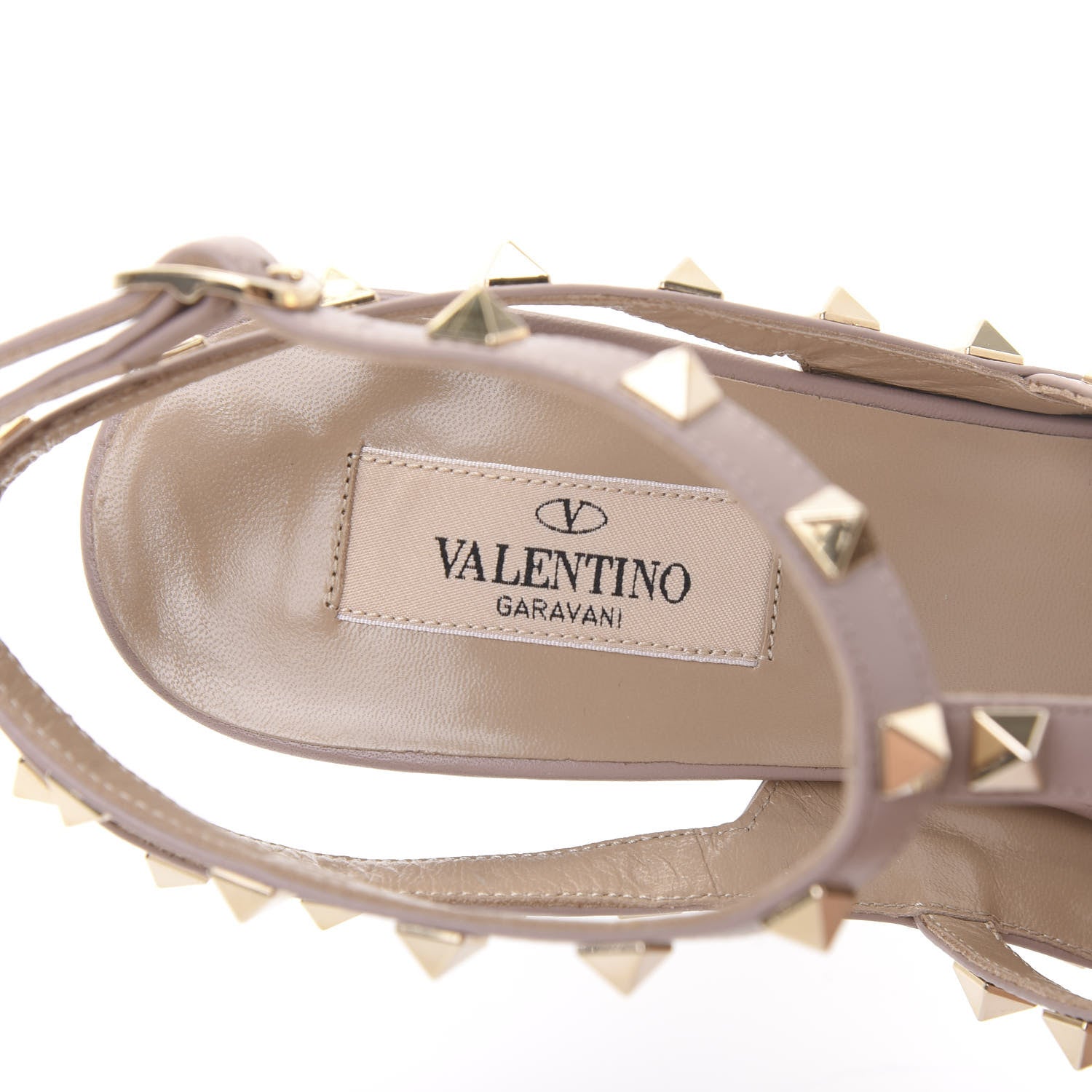 Valentino Garavani Nappa Rockstud Ankle Strap Pumps 41 Poudre 7 of 9