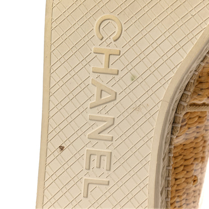 Chanel PVC Raffia CC Espadrilles 38 Beige 6 of 8
