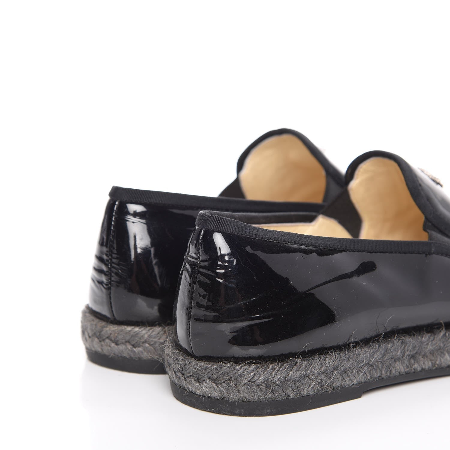 Chanel Patent Calfskin CC Mocassin Loafer Espadrilles 37 Black 13 of 16