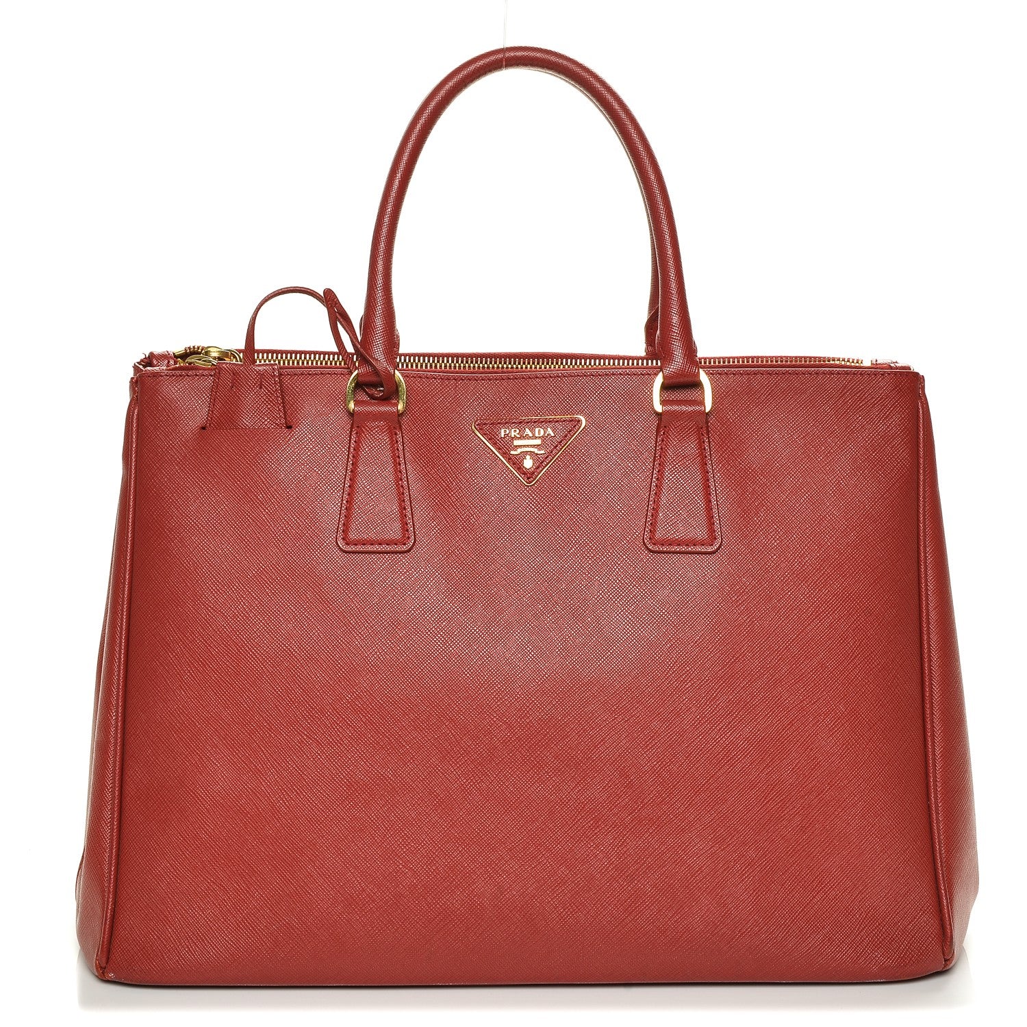 Prada Saffiano Large Galleria Double Zip Tote Fuoco 1 of 8